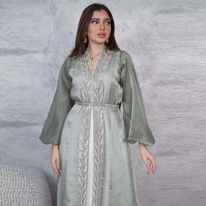 Women's Puff Sleeve Hot Diamond Three-piece Set