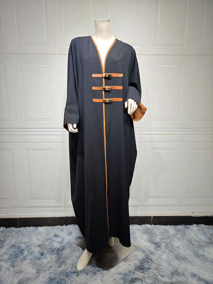 Women's Button-Up Color-Block Robe