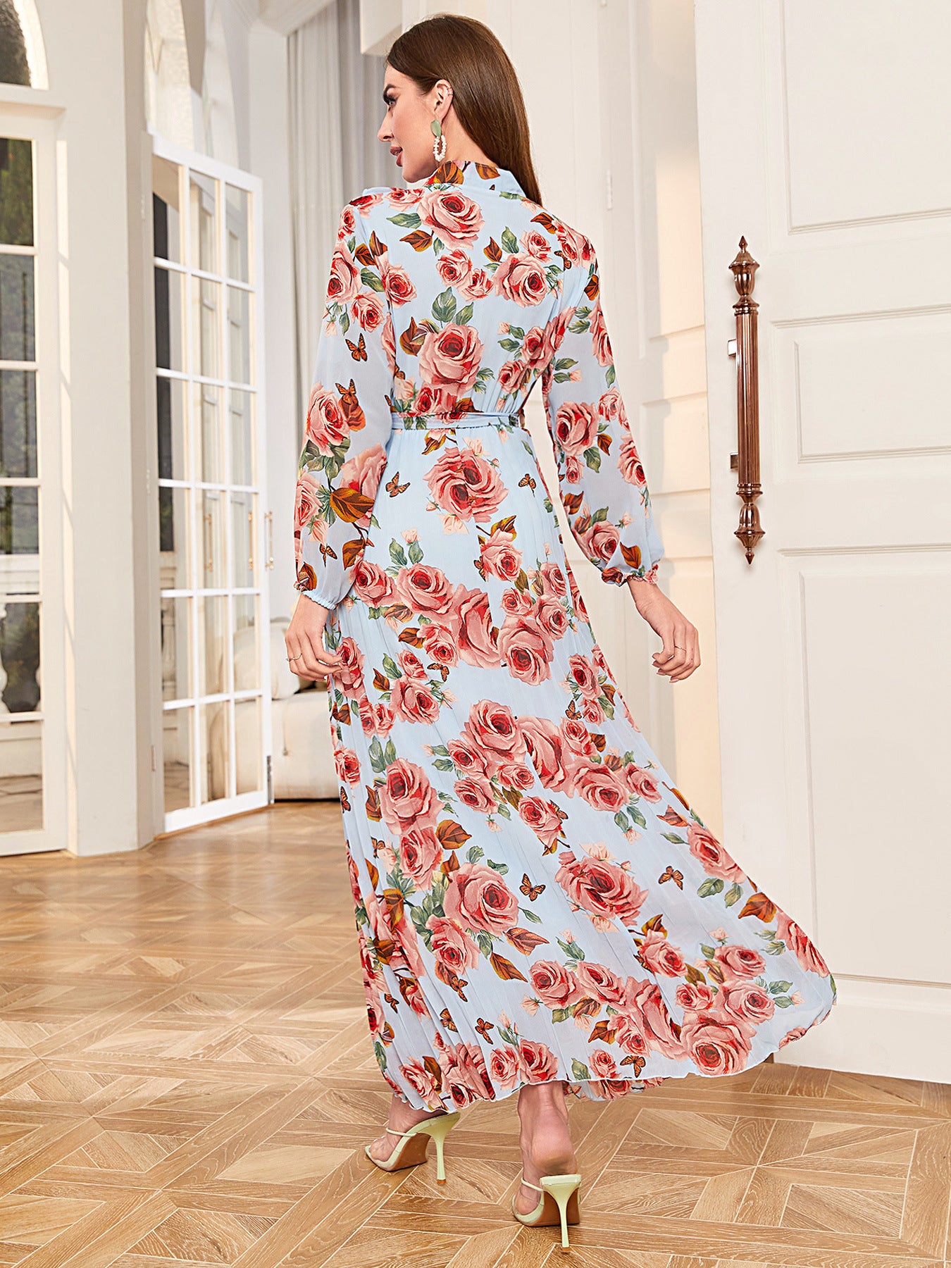 Foral Slim Fit Print Maxi Dress