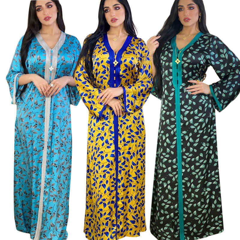 Women's Printed V-Neck Dress