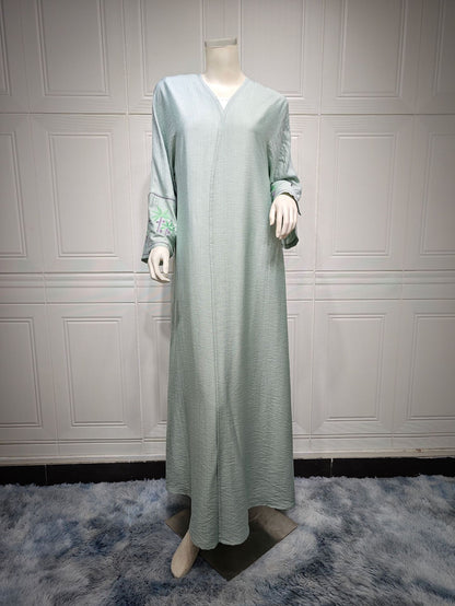 Women's Embroidery Robe Open Abaya