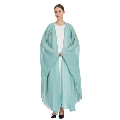 Chiffon Cape and Knitted Inner Long Dress Two-Piece Set