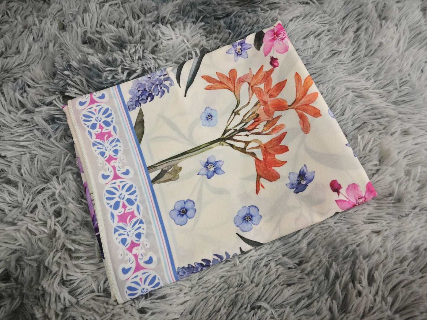 Modest Floral Print Abaya with Matching Scarf Two Piece Set