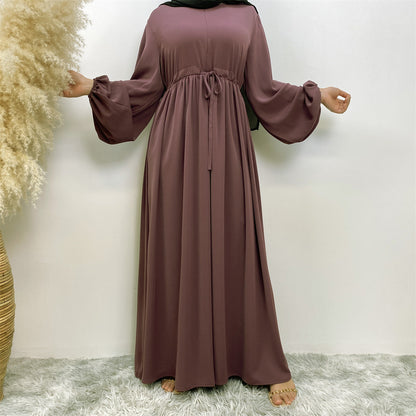 Women's Solid Stretch Sleeve Front Zip Dress