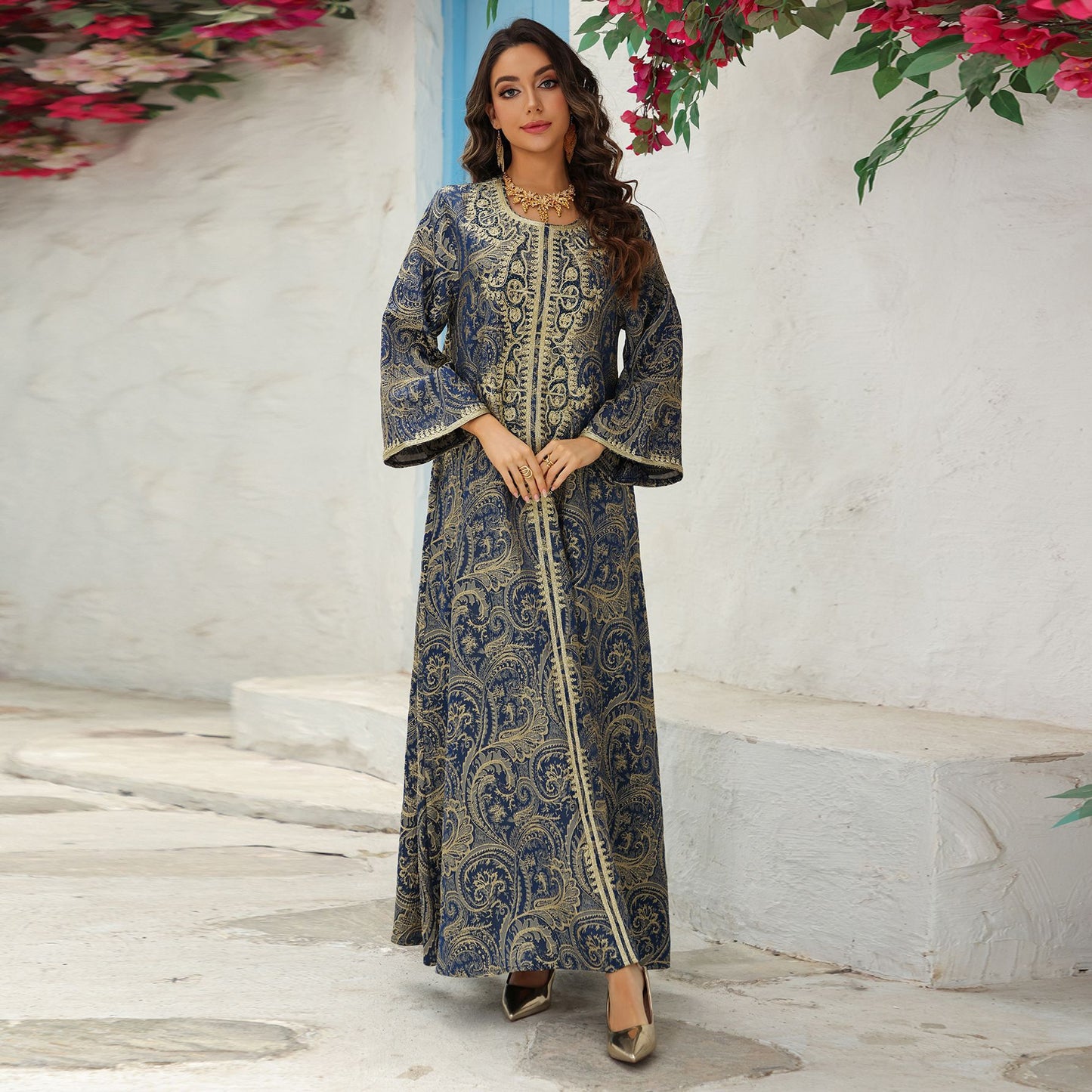 Women's Jacquard Embroidered Evening Dress