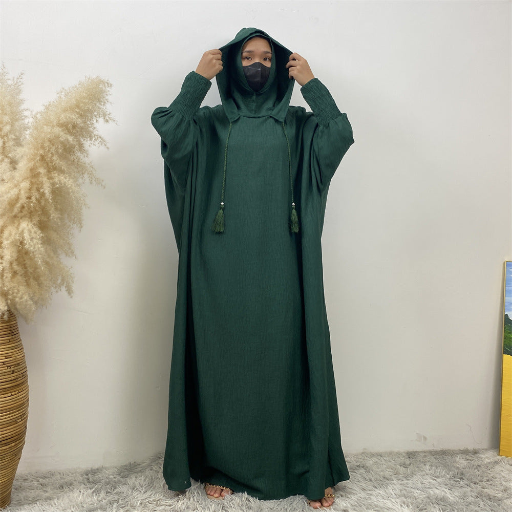 Women's Hooded Casual Dolman-sleeved Loose Dress