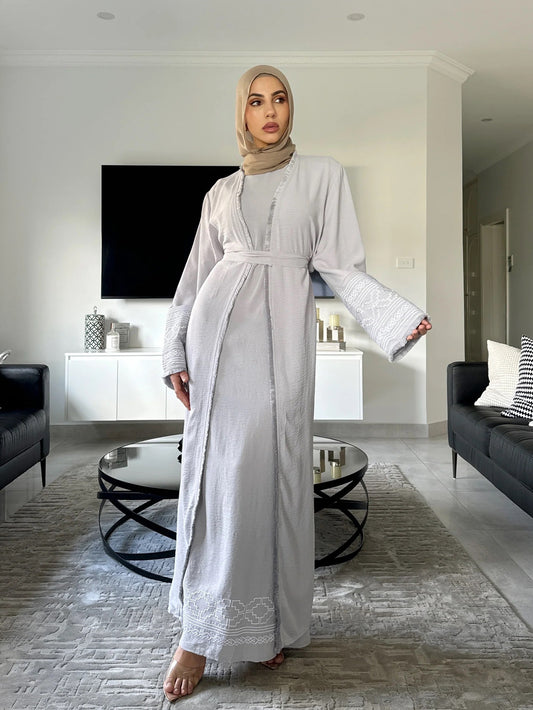 Women's Embroidered Cardigan Robe Dress