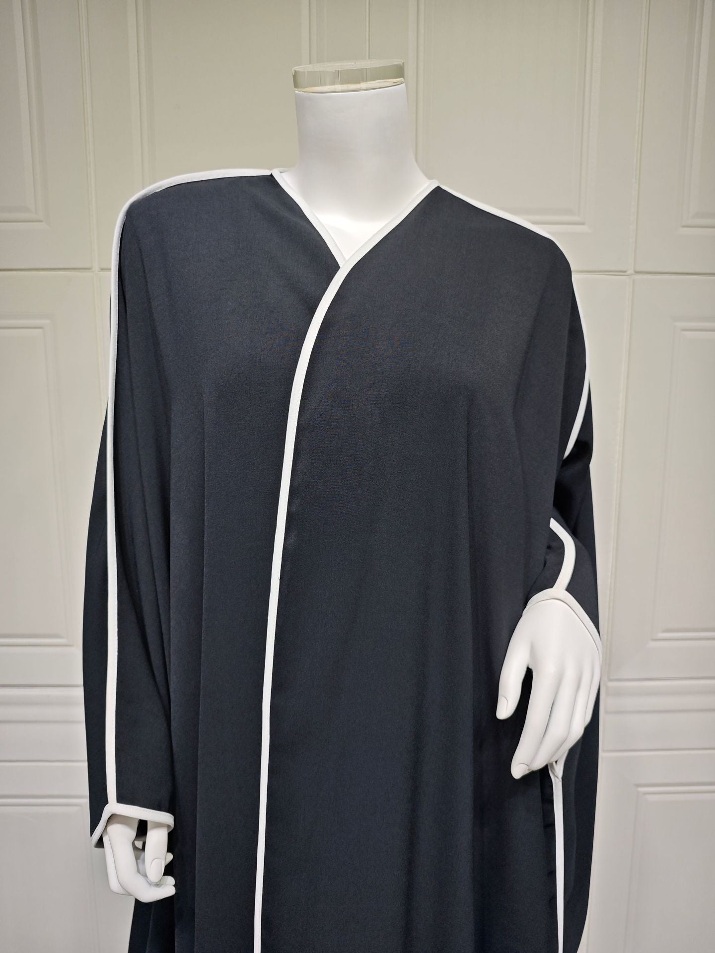 Striped Stitching Headscarf Cardigan Robe