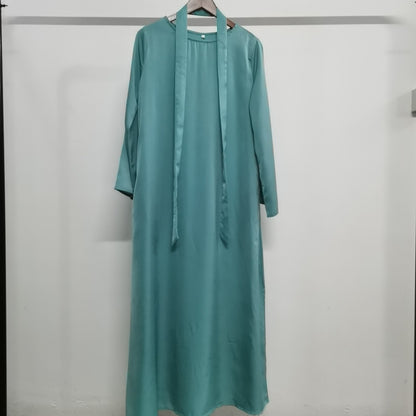Women's Round Neck Bell Sleeve Abaya Dress