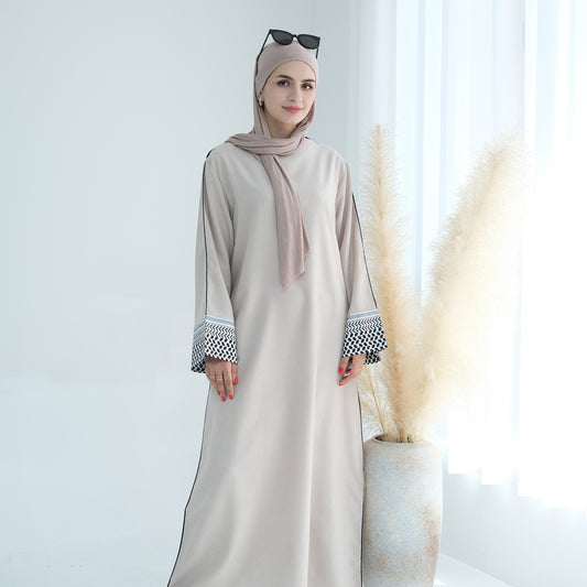 Muslim Patchwork Elegant Abaya Dress