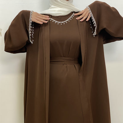 Women's Sleeveless Inner Dress + Robe Two Piece Sets