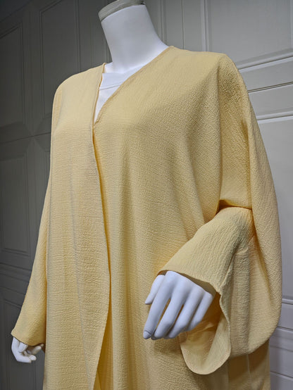 Women's Solid Color Bat-sleeved Yellow Robe