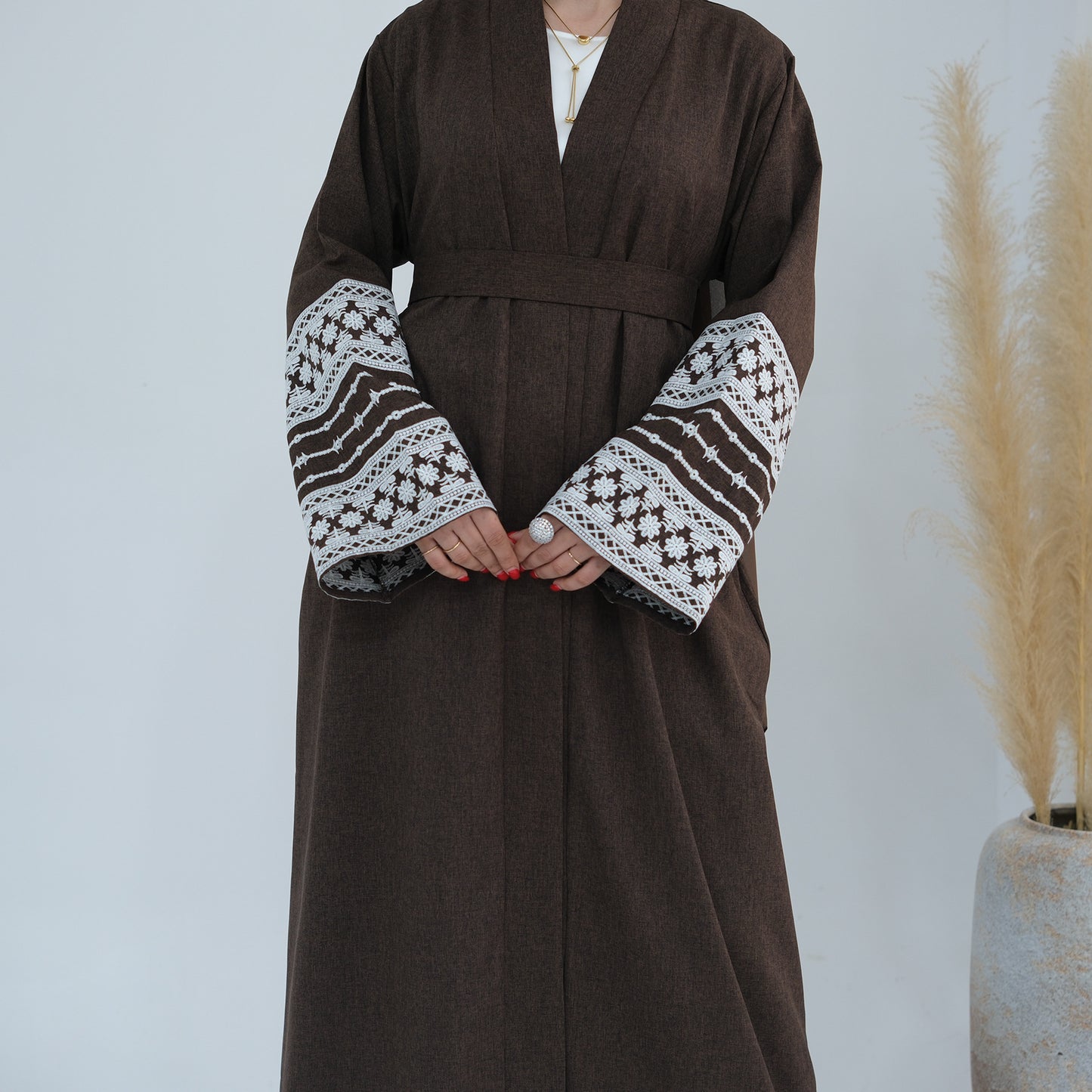 Women's Embroidered Elegant Cardigan Robe