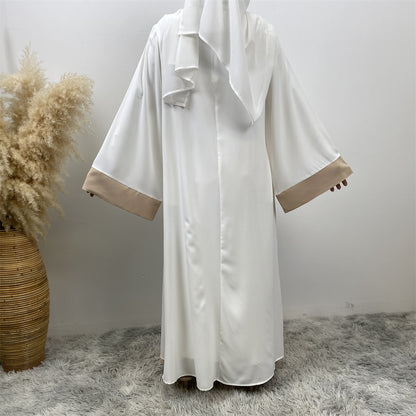 Modest Cardigan Patchwork Fake Two-piece Dress