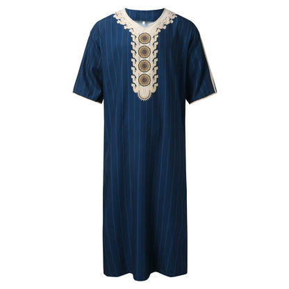 Men's Arabian Ethnic Print Maxi Thobe