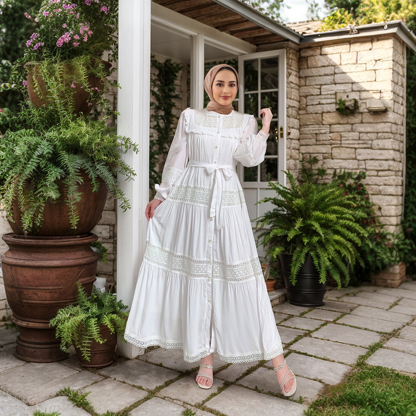 Women's Lace Cut-out Patchwork Dress