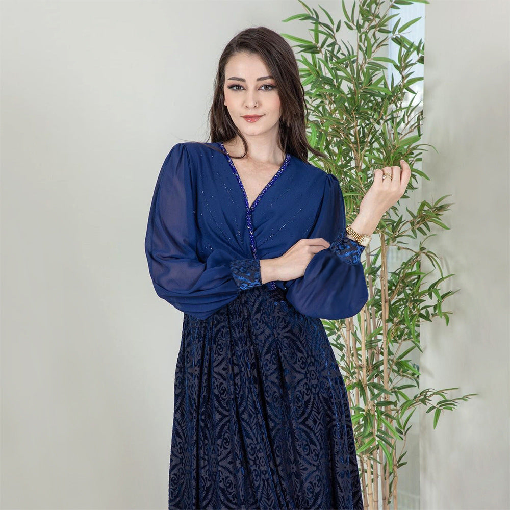 Women's Chiffon Hot Diamond Party Dress