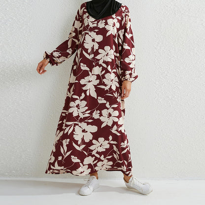 Women's Floral Round Neck Dress