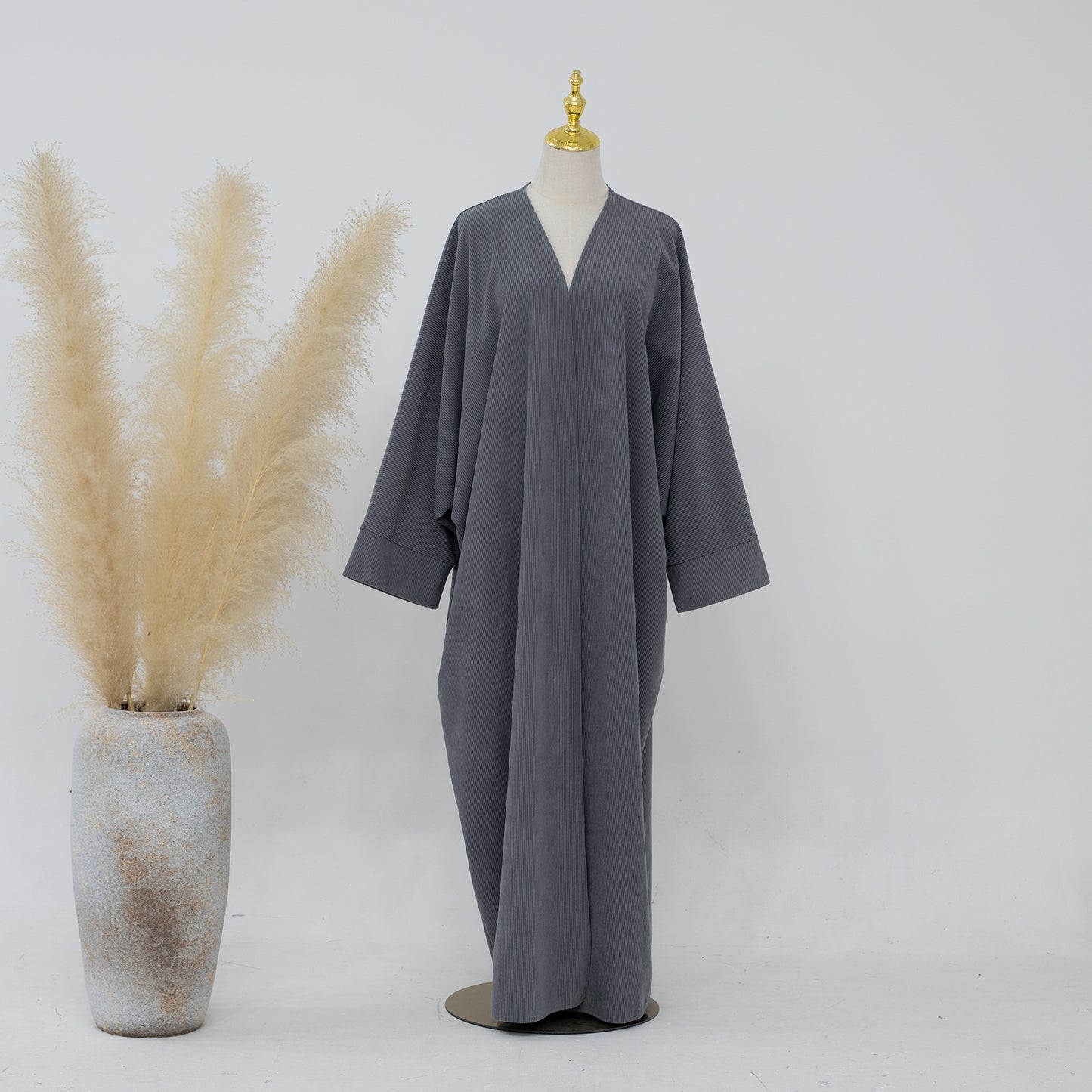 Classic Solid Color Irregular Hem Modest Maxi Dress