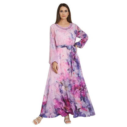 Women's Printed Casual Color Rhinestone Dress