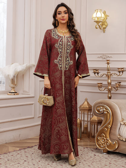 Women's Jacquard Embroidered Evening Dress