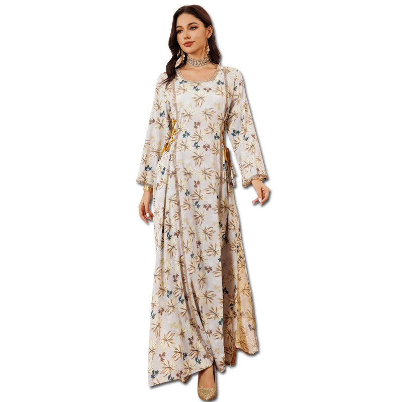 Women's Printed Floral Home Gown Dress
