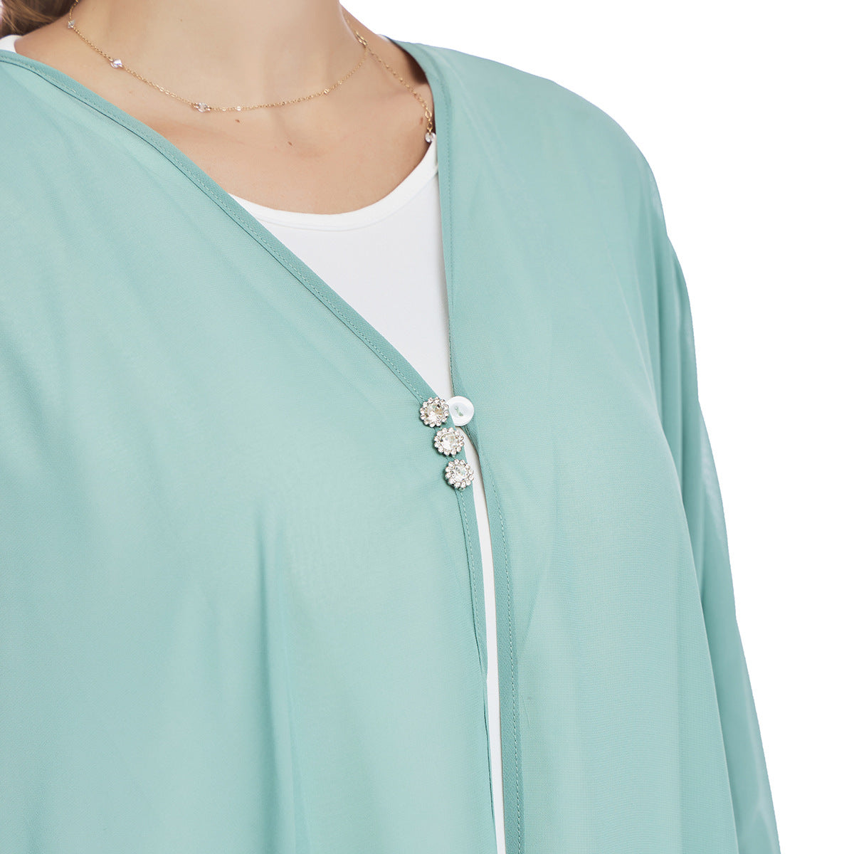 Chiffon Cape and Knitted Inner Long Dress Two-Piece Set