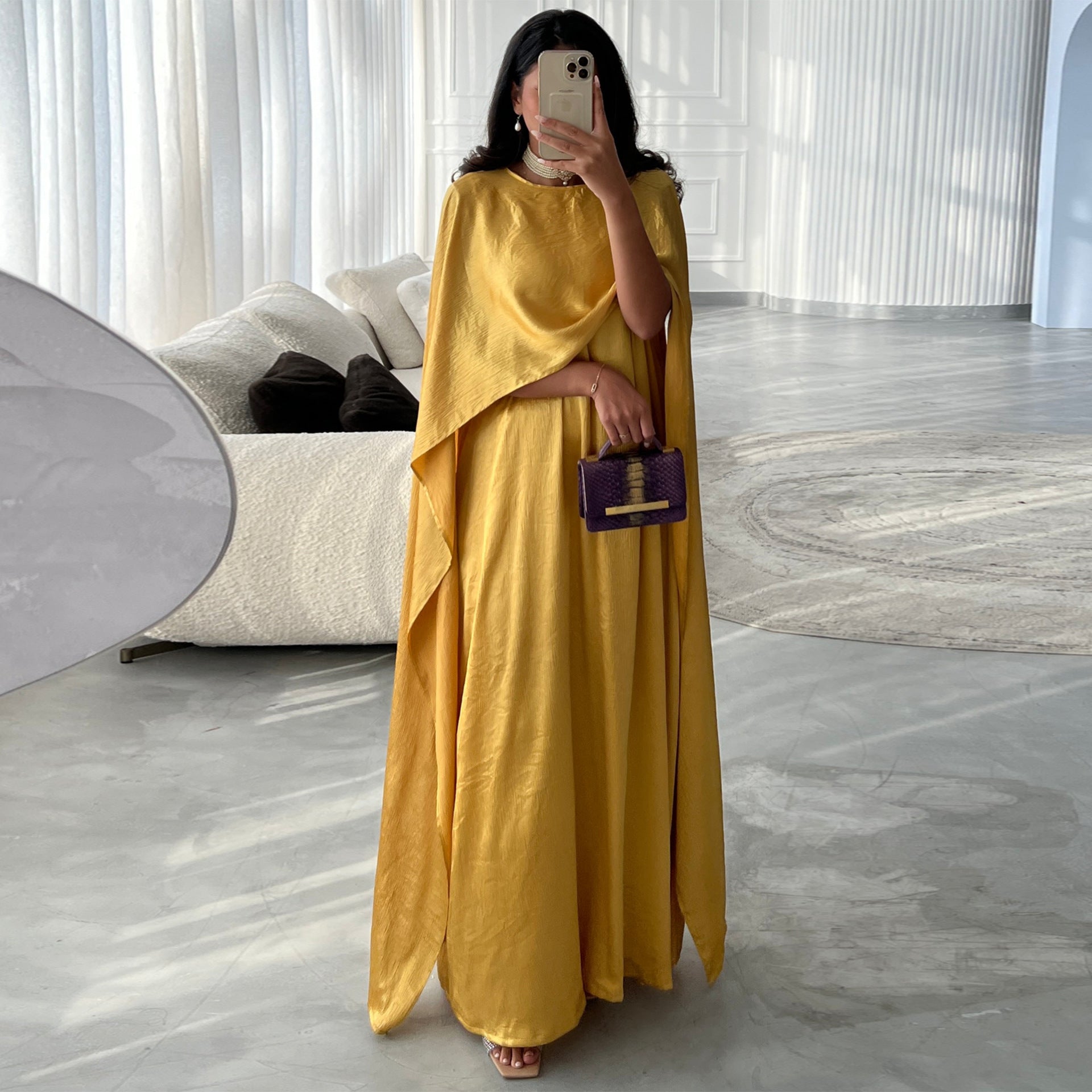 Yellow Arab Robe Arabian Dresses for Muslim Women – Abayaya