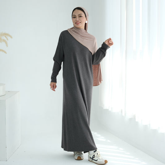 Cozy Knit Maxi Dress Long Sleeve Winter Wear