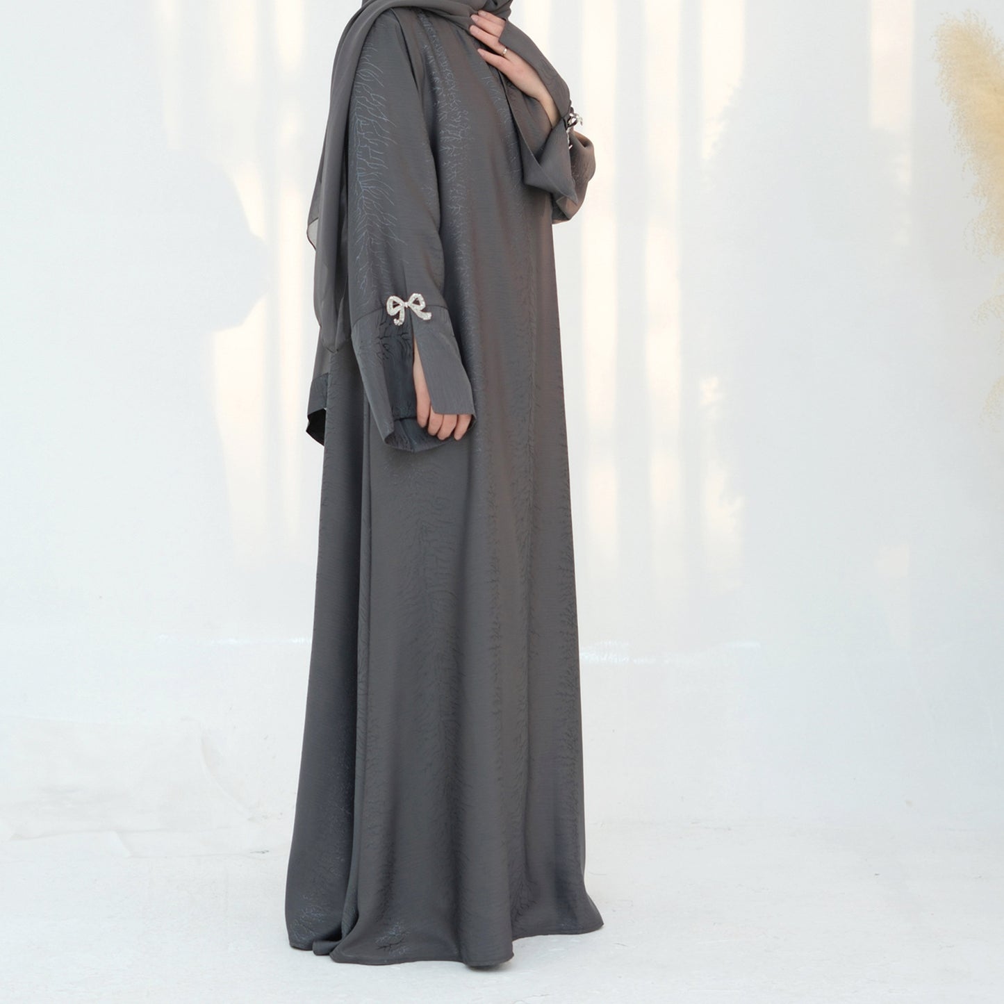 Stylish Jacquard Bow Dress