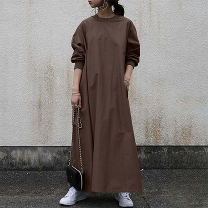 Women's Classic Crewneck Casual Simple Dress