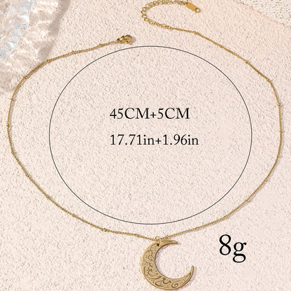 Personalized Hipster Short Simple Arabic Moon Necklace