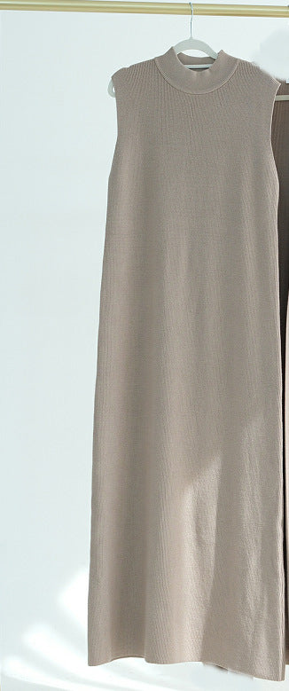 Thick Knit Two-Piece Abaya Set with Cardigan and Inner Dress