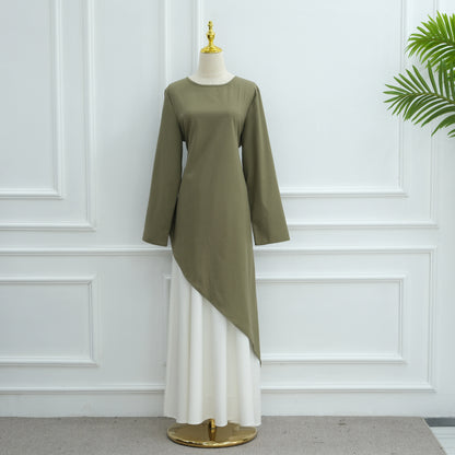 Elegant Asymmetric Top and A-Line Maxi Skirt Two-Piece Set