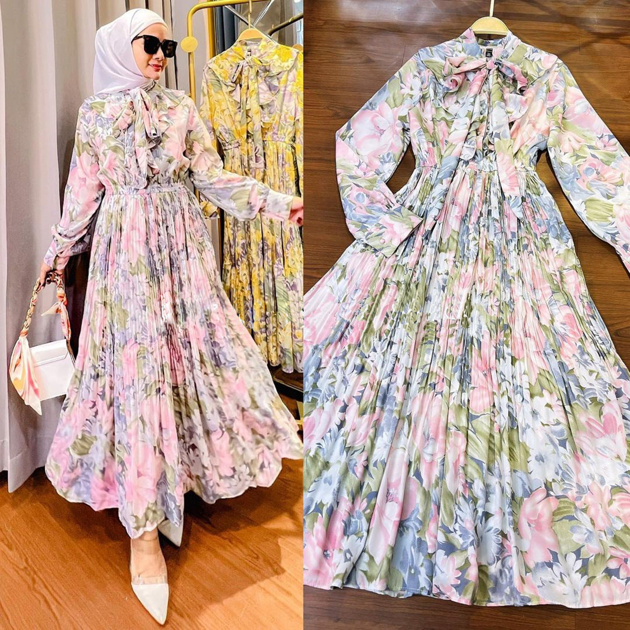 Women's Printed Ruffled Dress