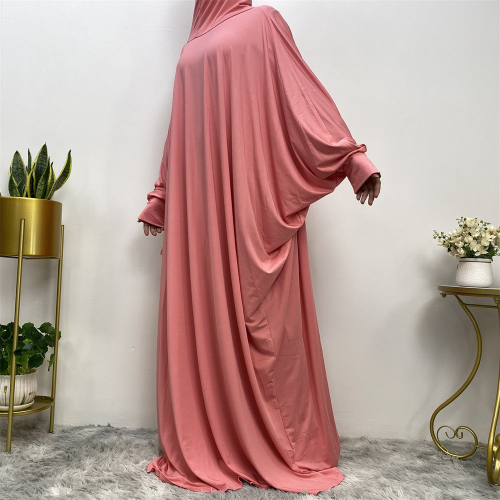 Bat Long Sleeve Casual Long Abaya Dress