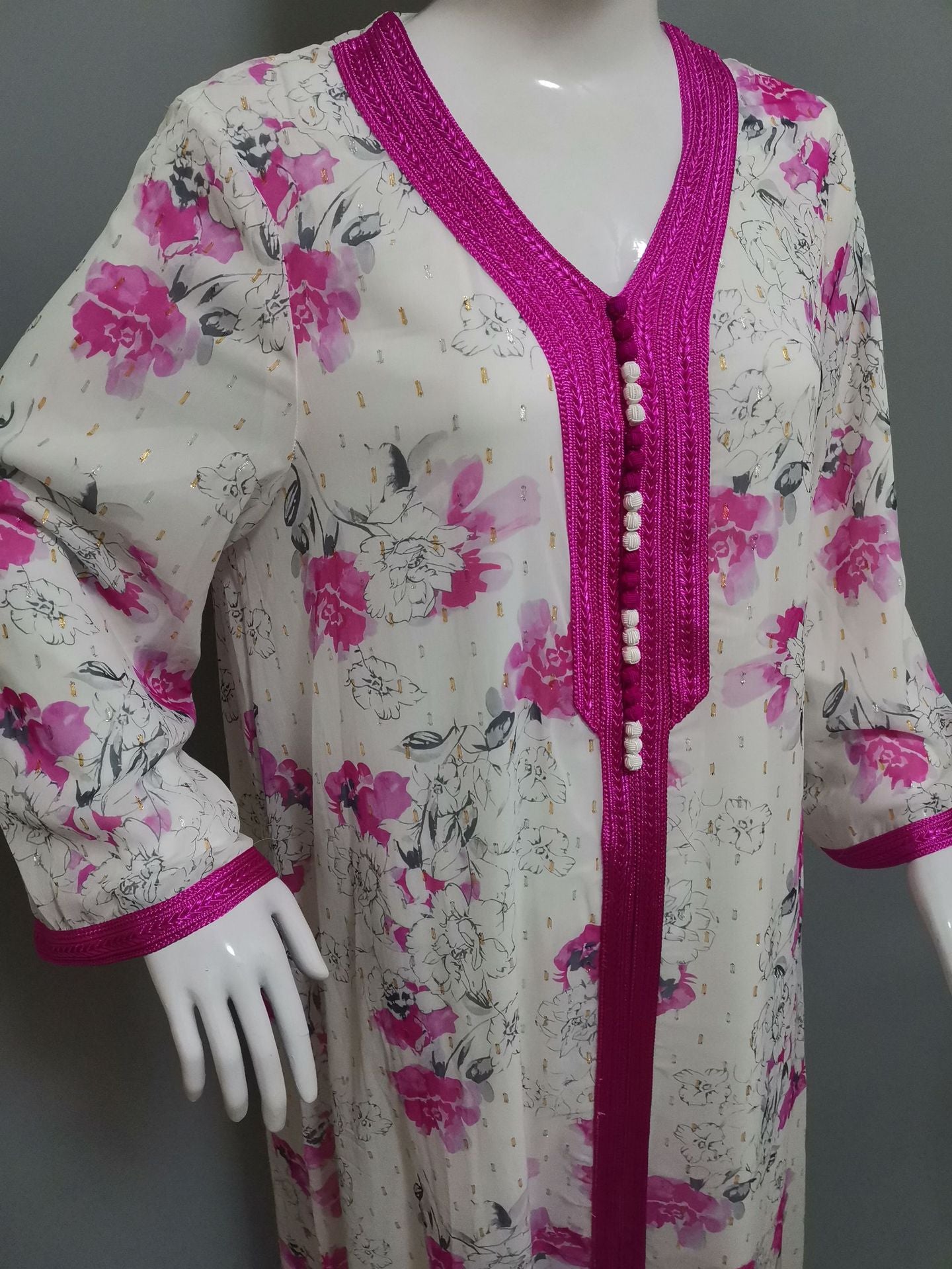Women's Gold Silk Chiffon Ink Print Dress