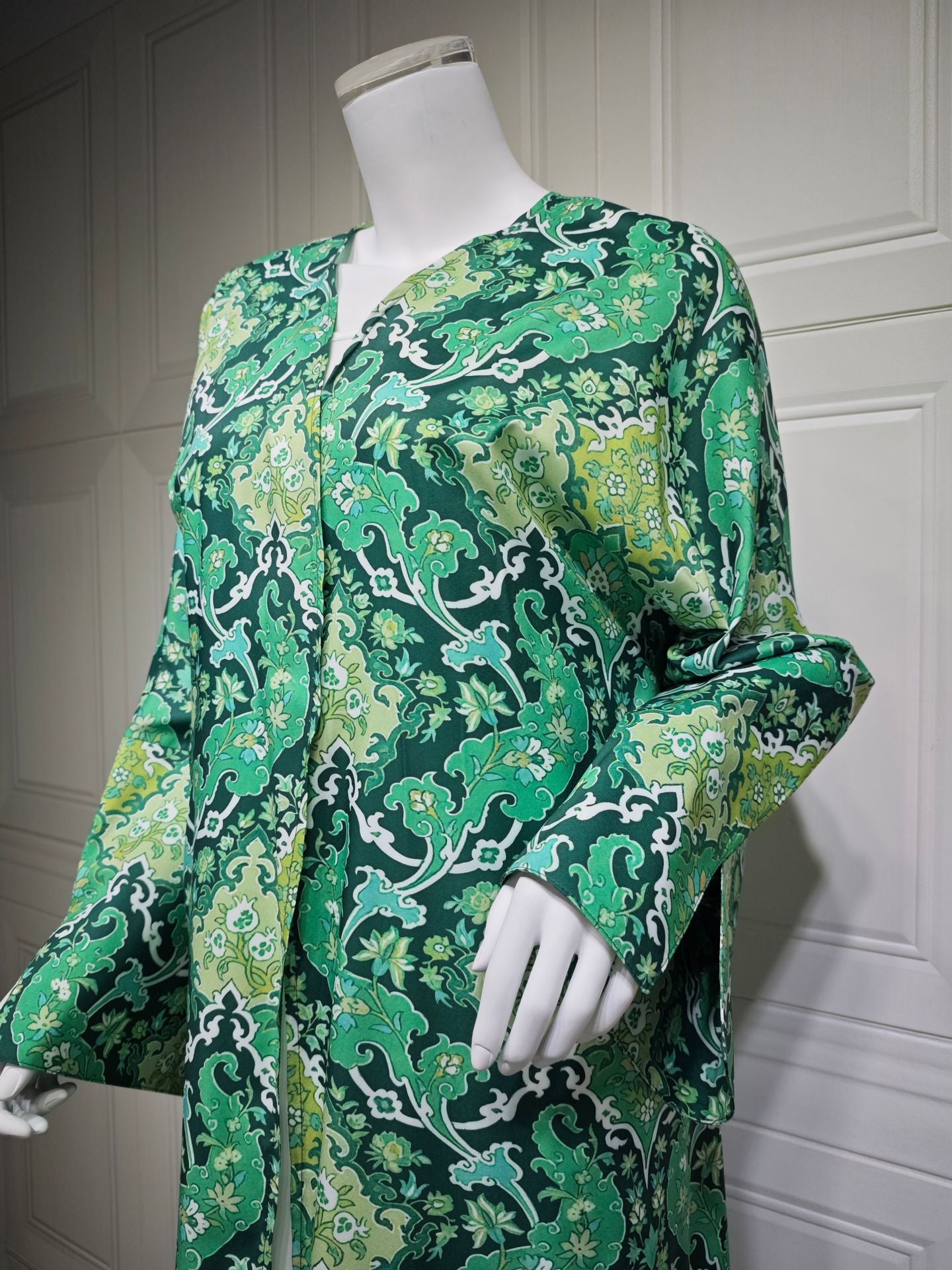 Women's Printed Jacket Robe Cape with Hijab