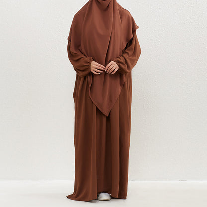 Women's Plain Maxi Dress and Hijab