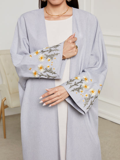 Women's Elegant Cardigan Embroidered Dress