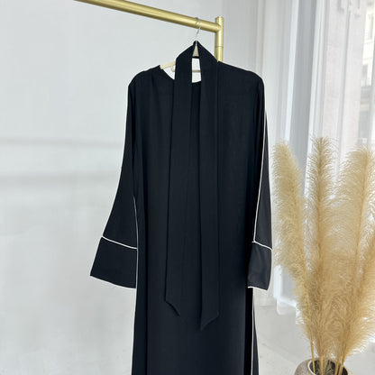 Stylish Solid Color Modest Abaya Dress