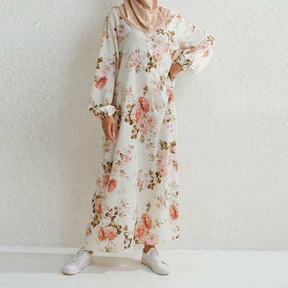 Women's Floral Round Neck Dress