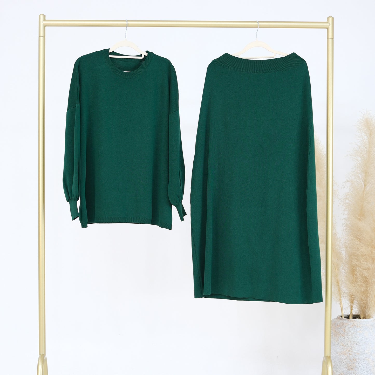 Thick Knit Two-Piece Modest Pants Set