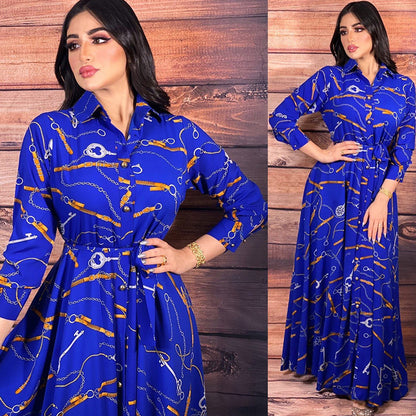Women's Vintage Print Maxi Dress