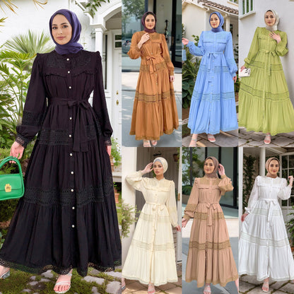 Women's Lace Cut-out Patchwork Dress