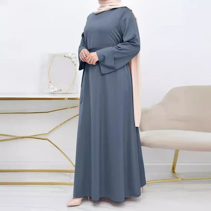 Satin Trim Arab Occasion Maxi Abaya