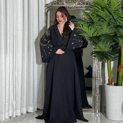 Women's Hot Jalabiya Party Dress with Belt