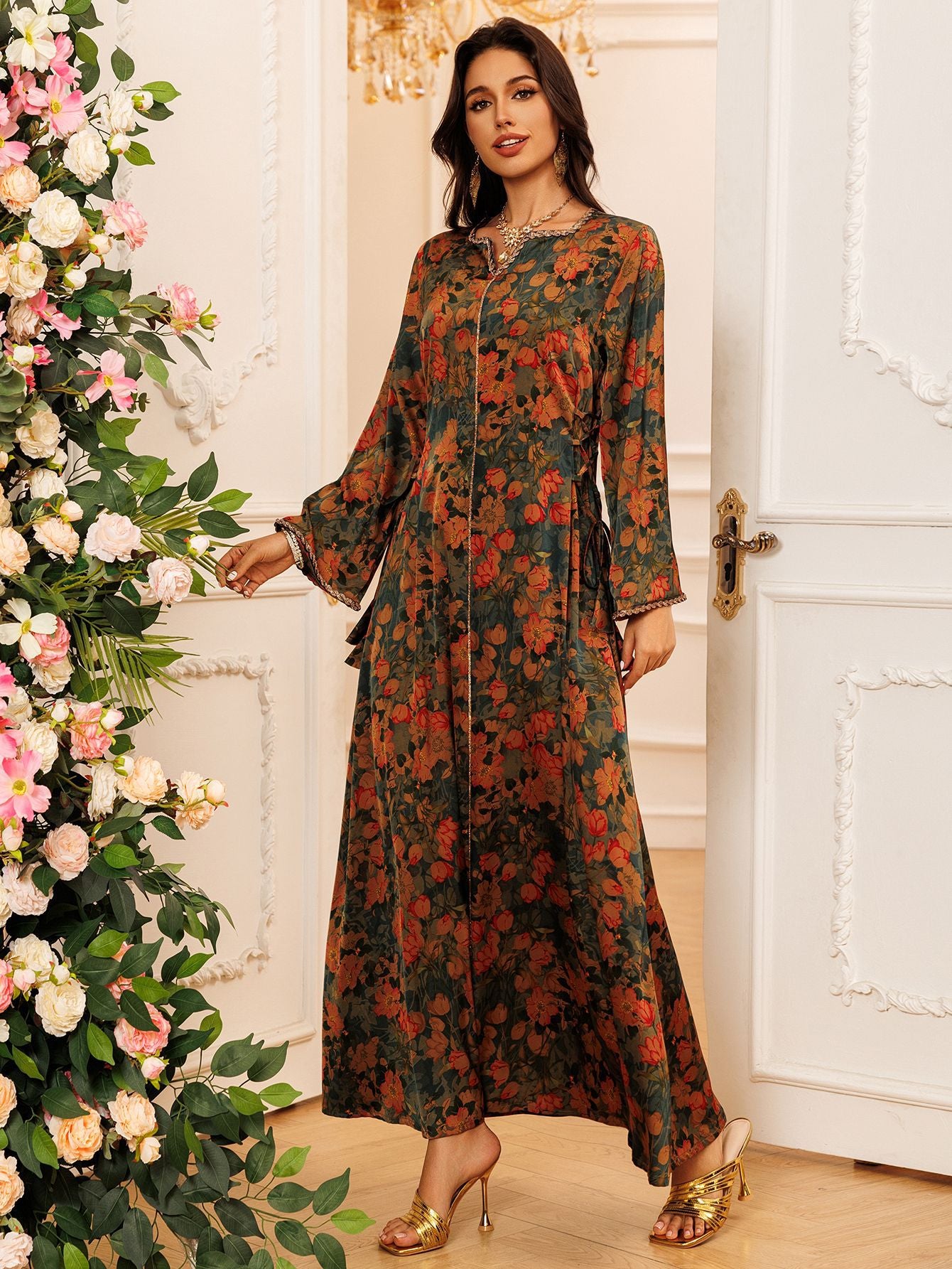 Women's Printed Hot Diamond Loungewear Dress