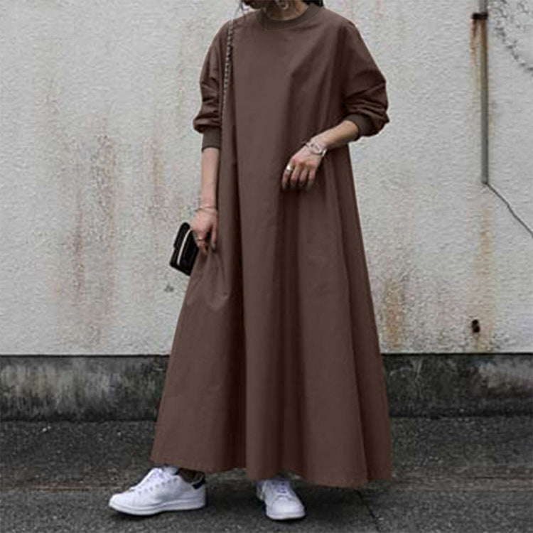 Women's Classic Crewneck Casual Simple Dress