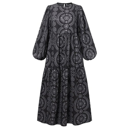 Women's Long-sleeved Round-neck Oversized Dress